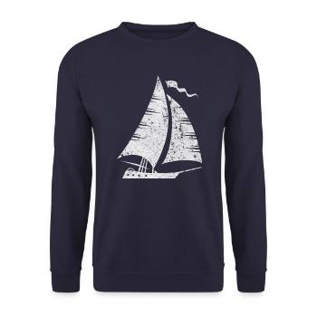 Sailboat Sailing Sailor - Unisex Sweatshirt - navy - Front - Alina (178cm) & Michal (187cm)