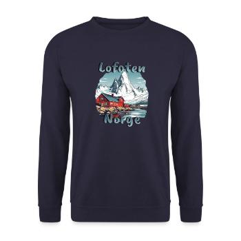 Lofoten Norwegen Naturparadies - Unisex Pullover - Navy - Vorne - Alina (178cm) & Michal (187cm)