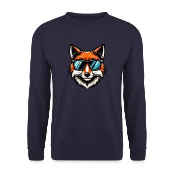 Renard cool avec des lunettes de soleil - Sweat-shirt Unisexe - marine - Devant - Alina (178cm) & Michal (187cm)