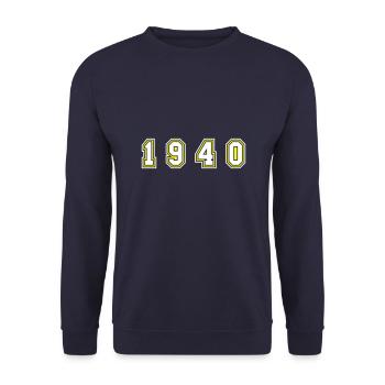 Numéro de l’année 1940 - Sweat-shirt Unisexe - marine - Devant - Alina (178cm) & Michal (187cm)