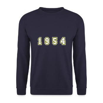 1954 Year Number - Unisex Sweatshirt - navy - Front - Alina (178cm) & Michal (187cm)