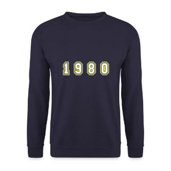 Numéro de l’année 1980 - Sweat-shirt Unisexe - marine - Devant - Alina (178cm) & Michal (187cm)