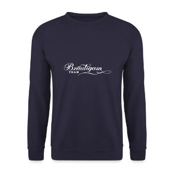 Bräutigam Team Hochzeit Jga - Unisex Pullover - Navy - Vorne - Alina (178cm) & Michal (187cm)
