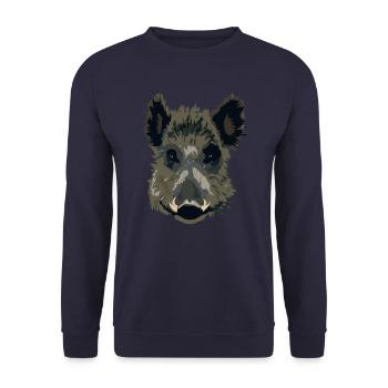 Wildschwein - Unisex Pullover - Navy - Vorne - Alina (178cm) & Michal (187cm)