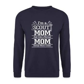 Im a scout mom / Ich bin eine Pfadfinder mom - Unisex Pullover - Navy - Vorne - Alina (178cm) & Michal (187cm)