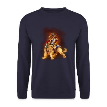 lion rider - Unisex Sweatshirt - navy - Front - Alina (178cm) & Michal (187cm)