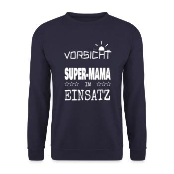 Super mom in action - Unisex Sweatshirt - navy - Front - Alina (178cm) & Michal (187cm)