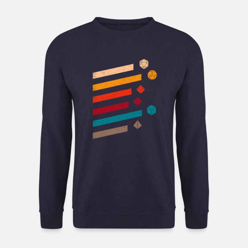 Vintage Polyhedral D20 Würfel Set Nerdy Minimalist - Unisex Pullover - Navy