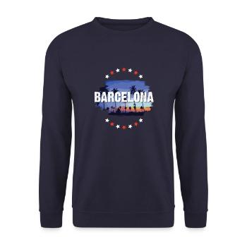 Barcelone - Sweat-shirt Unisexe - marine - Devant - Alina (178cm) & Michal (187cm)