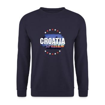 Croatia - Unisex Pullover - Navy - Vorne - Alina (178cm) & Michal (187cm)