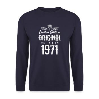 1971 limited edition - Unisex Pullover - Navy - Vorne - Alina (178cm) & Michal (187cm)