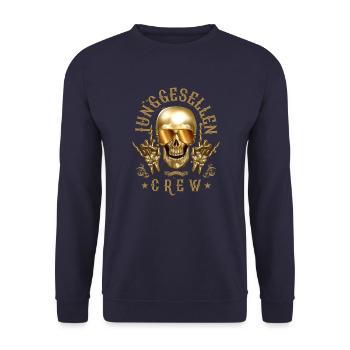 junggesellen abschied crew skelett party - Unisex Pullover - Navy - Vorne - Alina (178cm) & Michal (187cm)