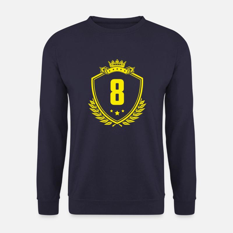 8 Zahl Wappen - Unisex Pullover - Navy