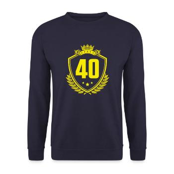 40 Nombre d’armoiries - Sweat-shirt Unisexe - marine - Devant - Alina (178cm) & Michal (187cm)