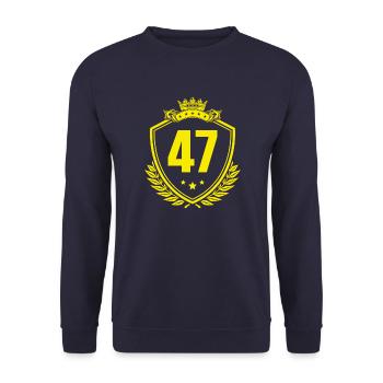 47 Nombre d’armoiries - Sweat-shirt Unisexe - marine - Devant - Alina (178cm) & Michal (187cm)