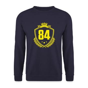 84 Nombre d’armoiries - Sweat-shirt Unisexe - marine - Devant - Alina (178cm) & Michal (187cm)
