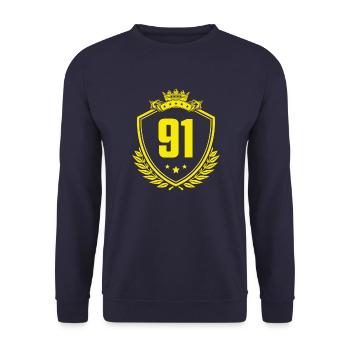 91 Nombre d’armoiries - Sweat-shirt Unisexe - marine - Devant - Alina (178cm) & Michal (187cm)
