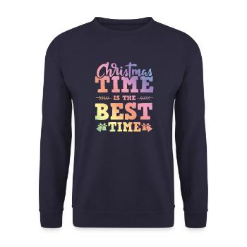 Christmas Time - Unisex Pullover - Navy - Vorne - Alina (178cm) & Michal (187cm)