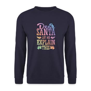 Dear Santa - Unisex Sweatshirt - navy - Front - Alina (178cm) & Michal (187cm)