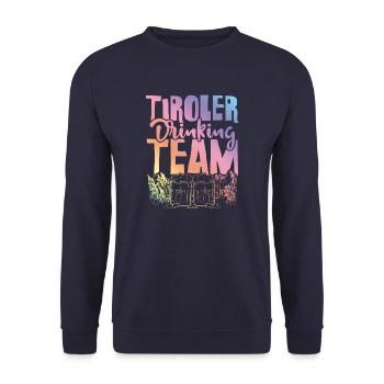 Tyrolean Drinking Team - Unisex Sweatshirt - navy - Front - Alina (178cm) & Michal (187cm)