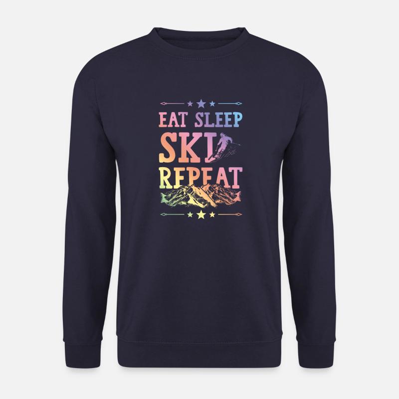 Manger Sleep Ski Répéter - Sweat-shirt Unisexe - marine