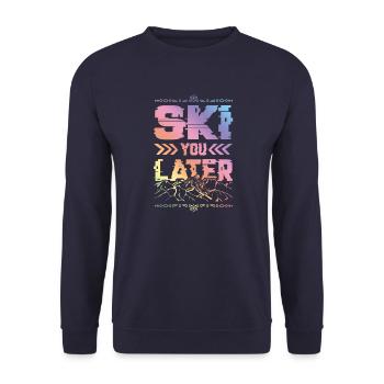 ski skiing - Unisex Sweatshirt - navy - Front - Alina (178cm) & Michal (187cm)