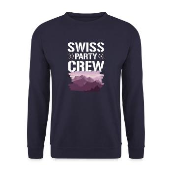 Swiss Party Crew - Sweat-shirt Unisexe - marine - Devant - Alina (178cm) & Michal (187cm)