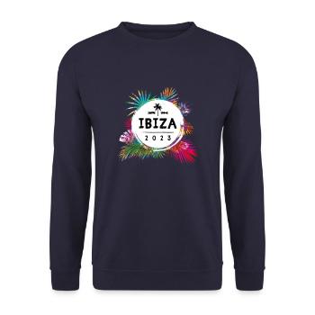 Ibiza 2023 Bunt - Unisex Pullover - Navy - Vorne - Alina (178cm) & Michal (187cm)