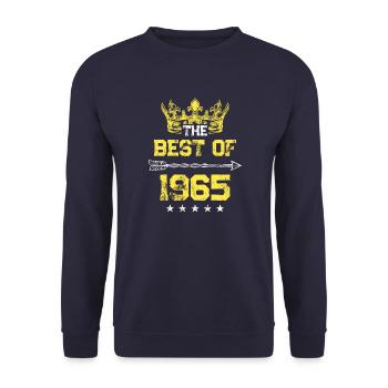 1965 best of Geburtstag - Unisex Pullover - Navy - Vorne - Alina (178cm) & Michal (187cm)