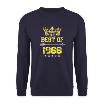 1968 best of Geburtstag - Unisex Pullover - Navy - Vorne - Alina (178cm) & Michal (187cm)
