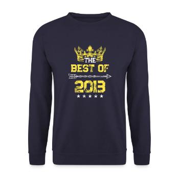 2013 best of Geburtstag - Unisex Pullover - Navy - Vorne - Alina (178cm) & Michal (187cm)