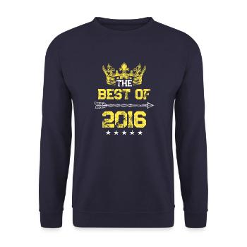 2016 best of Geburtstag - Unisex Pullover - Navy - Vorne - Alina (178cm) & Michal (187cm)