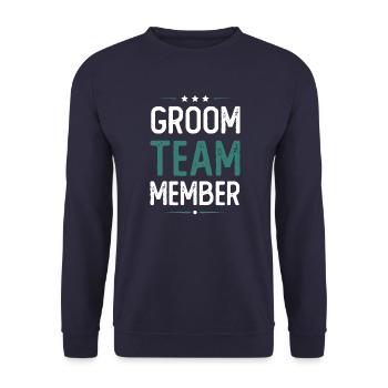 Groom Team - Unisex Pullover - Navy - Vorne - Alina (178cm) & Michal (187cm)