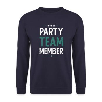 Party Team - Unisex Sweatshirt - navy - Front - Alina (178cm) & Michal (187cm)