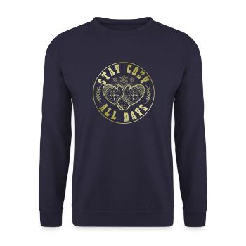 Winter Spruch Cold - Unisex Pullover - Navy - Vorne - Alina (178cm) & Michal (187cm)