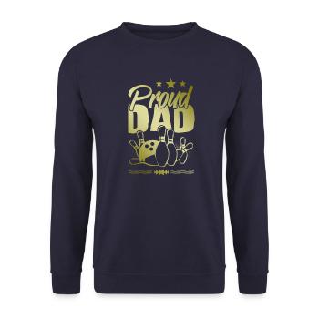 Bowling Dad - Unisex Sweatshirt - navy - Front - Alina (178cm) & Michal (187cm)