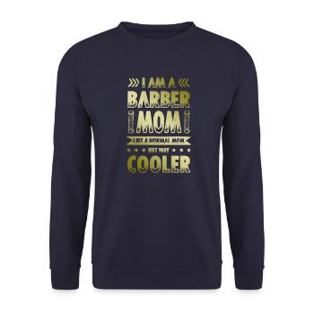 Barber Mom Hairdresser Quote - Unisex Sweatshirt - navy - Front - Alina (178cm) & Michal (187cm)