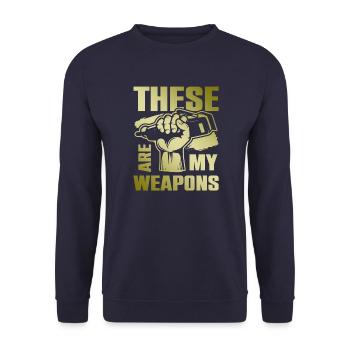 Barber weapons - Unisex Sweatshirt - navy - Front - Alina (178cm) & Michal (187cm)