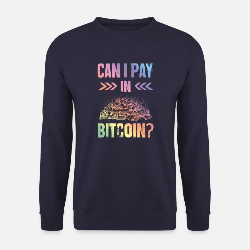 pay with bitcoin - Unisex Pullover - Navy
