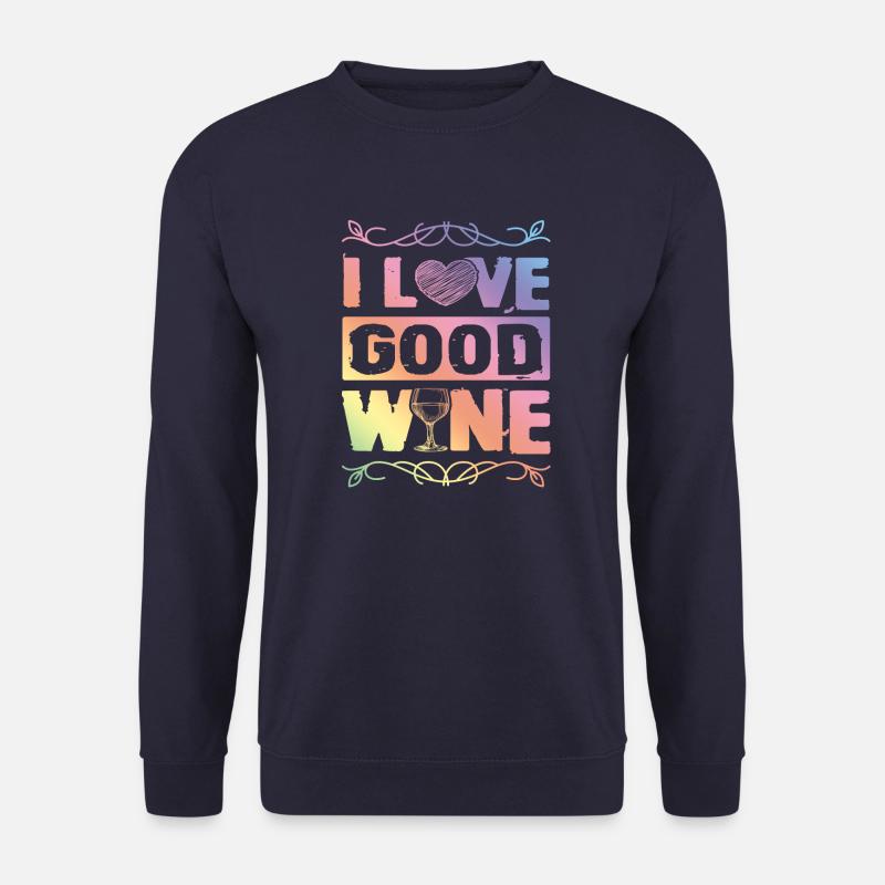 i love wine - Unisex Pullover - Navy