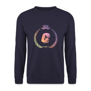C Buchstabe Kranz - Unisex Pullover - Navy - Vorne - Alina (178cm) & Michal (187cm)