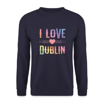I Love Dublin - Unisex Sweatshirt - navy - Front - Alina (178cm) & Michal (187cm)