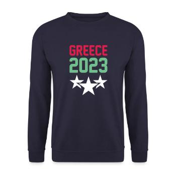 Greece 2023 Krone - Unisex Sweatshirt - navy - Front - Alina (178cm) & Michal (187cm)