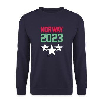 Norway 2023 Krone - Unisex Pullover - Navy - Vorne - Alina (178cm) & Michal (187cm)