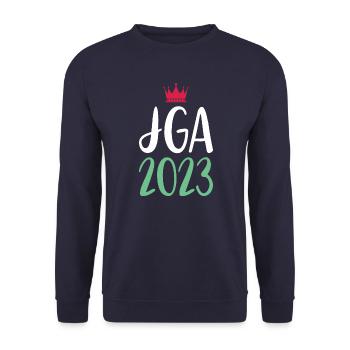 Jga 2023 Junggesellenabschied - Unisex Pullover - Navy - Vorne - Alina (178cm) & Michal (187cm)