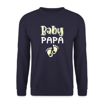 baby papa - Unisex Pullover - Navy - Vorne - Alina (178cm) & Michal (187cm)