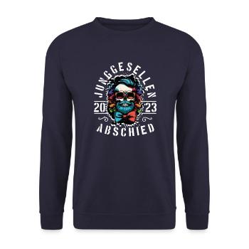 Junggesellenabschied 2023 Jga Bräutigam - Unisex Pullover - Navy - Vorne - Alina (178cm) & Michal (187cm)