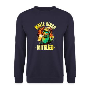 Malle Party Könige Urlaub Mallorca Team - Unisex Pullover - Navy - Vorne - Alina (178cm) & Michal (187cm)