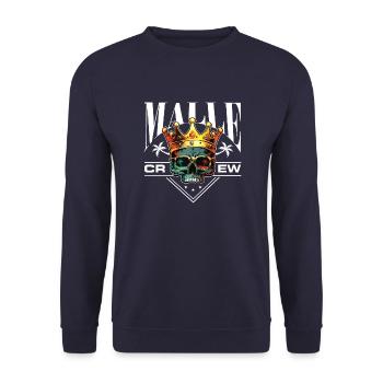 Malle Crew König Skelett Mallorca Team - Unisex Pullover - Navy - Vorne - Alina (178cm) & Michal (187cm)
