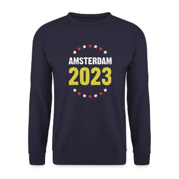 Amsterdam 2023 - Unisex Sweatshirt - navy - Front - Alina (178cm) & Michal (187cm)